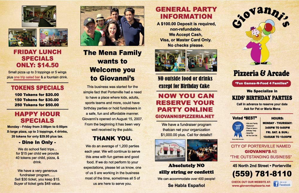 pizzeria fresno menu